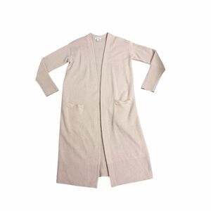 Nordstrom Long Cardigan Duster Sweater Wool Cashmere Light Pink Medium